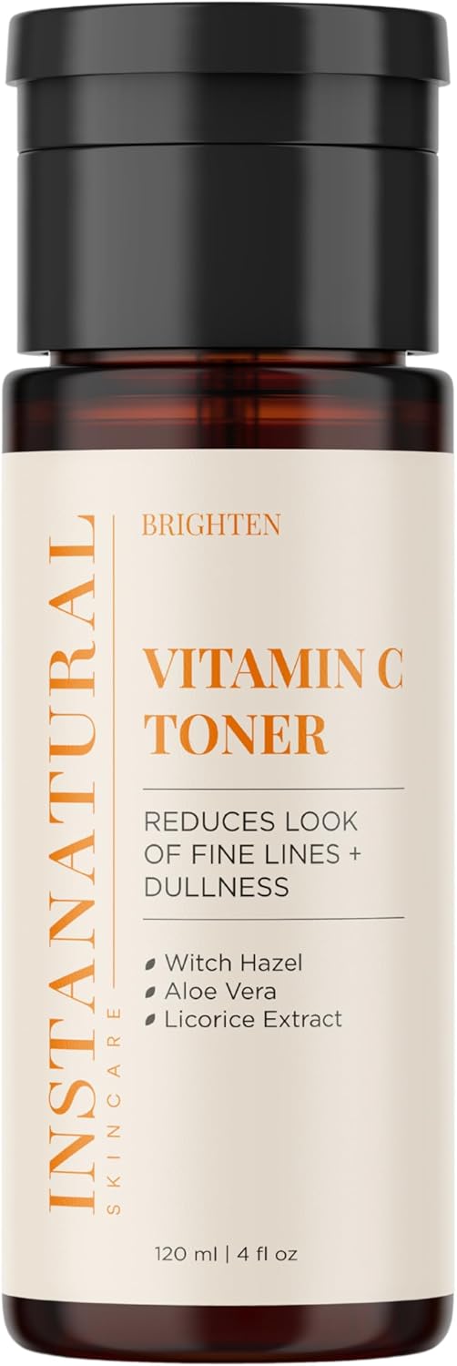 InstaNatural Vitamin C Face Toner, Brightens, Balances pH and Reduces Signs of Aging, Fine Lines and Wrinkles, with Witch Hazel, Lavender and Geranium Oils, 4 Fl Oz-FemmiqueWomen
