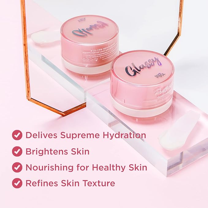 Touch in Sol Pretty Filter Glassy Skin Balm Primer 2 Pack – Skin Smooth Moisturizing Primer before Makeup - Natural Glow Face Cream Moisturizer with Shea Butter and Rose Flower Water, 1.05 oz.-FemmiqueWomen