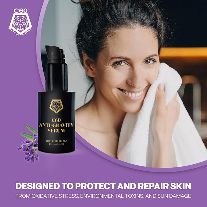 C60 Skincare - Age-Defying Antioxidant Protection - Reduce Wrinkles, Heal Skin, Non-Greasy - Face, Body, Bug Bites, Scarring - Organic Avocado Oil, 99.99% Pure (Regular, C60 Anti-Gravity Serum)-FemmiqueWomen