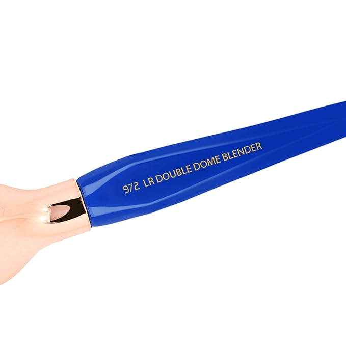 Bdellium Tools Professional Makeup Brush - Golden Triangle 972 Large Rounded Double Dome Blender - With All Vegan and Soft Synthetic Fibers, For Foundation Application & Blending (Blue, 1pc)-FemmiqueWomen