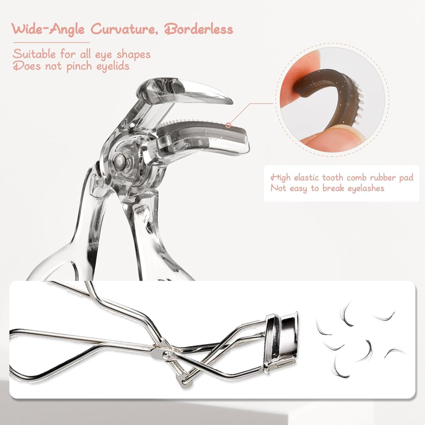 docolor Eyelash Curler with Eyelash Comb, Lash Curler with Silicone Refill Pads Suitable for all eye shapes Curl up to one day Easy to operate No Pinching or Pulling eyelash Eye Makeup Tool-FemmiqueWomen