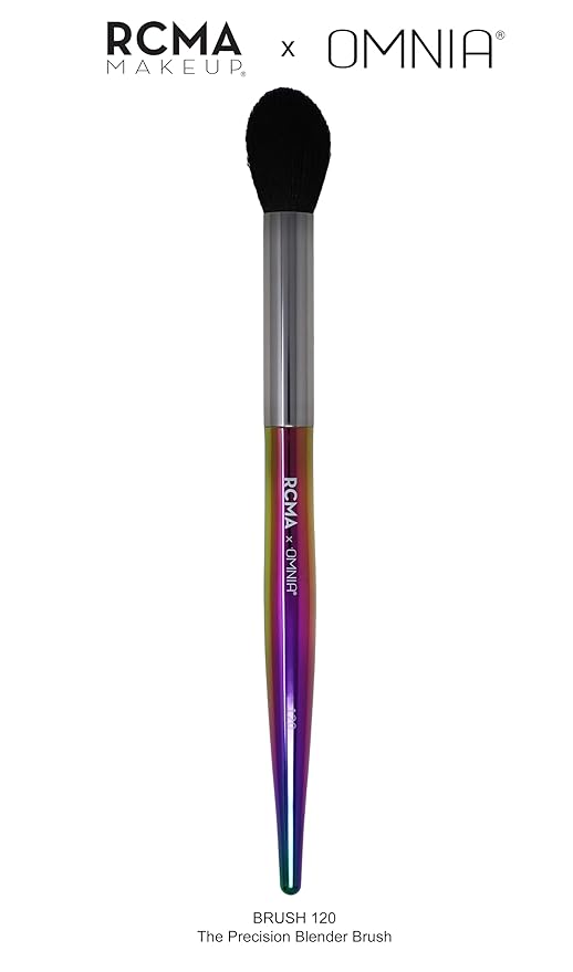 RCMA Makeup x Omnia Professional Makeup Brush 5pc Set, Premium Synthetic Fiber, Iridescent Acrylic Handle, Face Powders, Complexion and Foundation Blending Application Brush set.-FemmiqueWomen