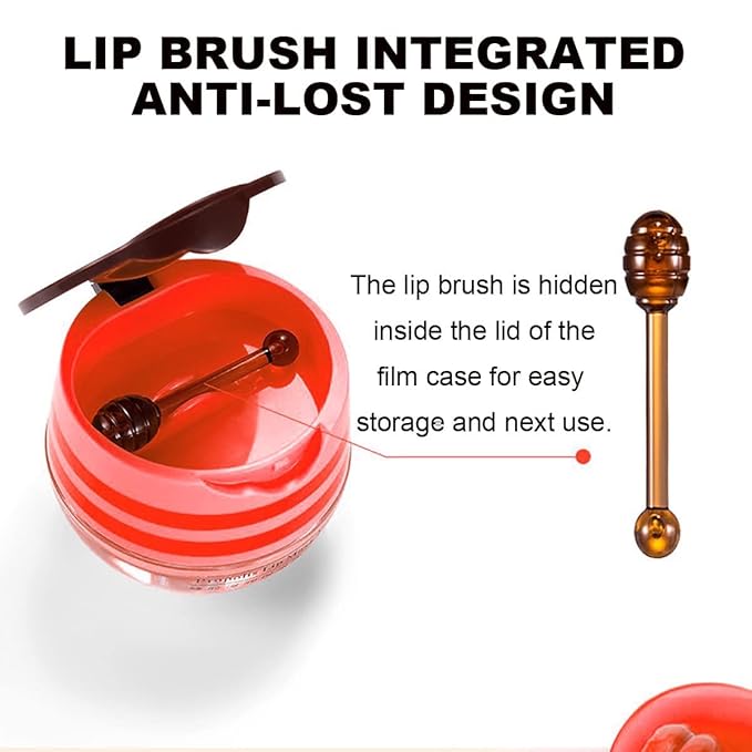 2PCS Strawberry & Honey Lip Balm, Hydrating Lip Propolis Sleeping Lip Mask, Moisturizing & Prevention Dry and Cracked Lip Scrubs Exfoliator, Lip Repair Nourishes the Lip Skin-FemmiqueWomen