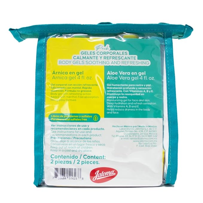 JALOMA Body Gel Pack, Arnica and Aloe Vera Moisturizer Gels, 2 Pieces Inside Each Gift Bag, 1 Gift Bag-FemmiqueWomen