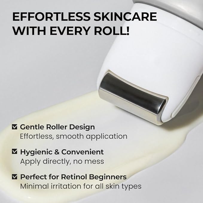 [SKIN&LAB] Retinol Lifting Roller Cream with Massage applicator, Vegan Anti Aging Face and Neck Cream for Reduce Wrinkles and Fine Line, For Face, Neck, Décolleté Wrinkle Care, 1.69 fl. oz.-FemmiqueWomen
