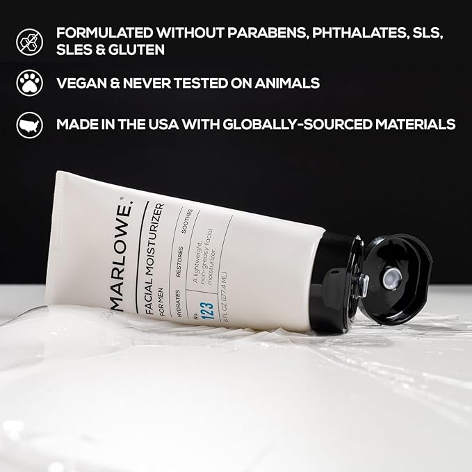 MARLOWE. Skin Care Set, No. 122 Facial Scrub 6 oz & No. 123 Facial Moisturizer 6 oz with Natural Extracts & Antioxidants, Cleanses, Exfoliates, Hydrates & Soothes-FemmiqueWomen