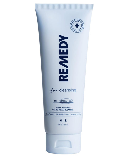 Remedy for Lightweight Cleansing - Gel to Foam Cleanser for Normal to Oily Skin - 0.5% Salicylic Acid, Ceramides, Glycerin, Green Tea - By Dermatologist Dr. Shah, 5 fl. Oz-FemmiqueWomen