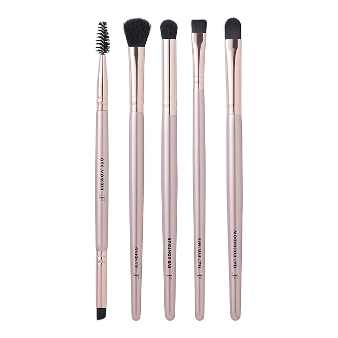 e.l.f. Ultimate Eyes 5 Piece Brush Collection, Makeup Brushes For Eyeliner, Eyeshadow, Brows & more, Vegan & Cruelty-Free-FemmiqueWomen
