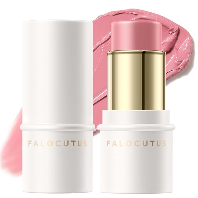 2Pcs Cream Blush Makeup Stick,Monochromatic Multi-Stick Face Blush for Cheek,Lip and Eye,Matte and Dewy Finish for Long Wearing,Easy Application.DITTO-FemmiqueWomen