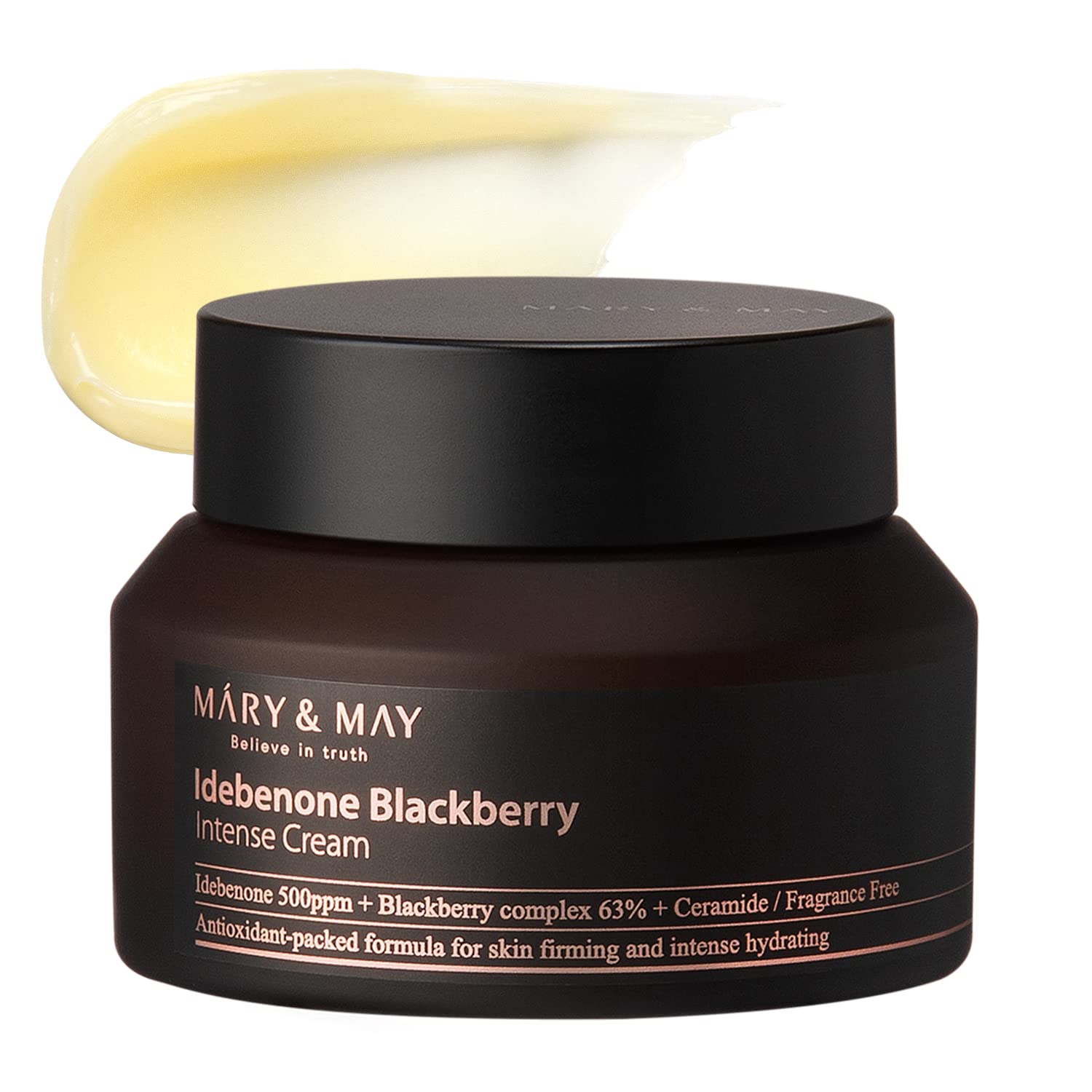 Mary&May Idebenone Blackberry Cream | Antioxidant Korean Moisturizer with 5 Ceramides & Hyaluronic Acid | Skin Barrier Repair & 48H Hydration | For All Skin Types (70g/2.46oz)-FemmiqueWomen