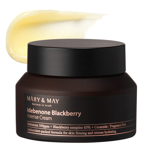 Mary&May Idebenone Blackberry Cream | Antioxidant Korean Moisturizer with 5 Ceramides & Hyaluronic Acid | Skin Barrier Repair & 48H Hydration | For All Skin Types (70g/2.46oz)-FemmiqueWomen