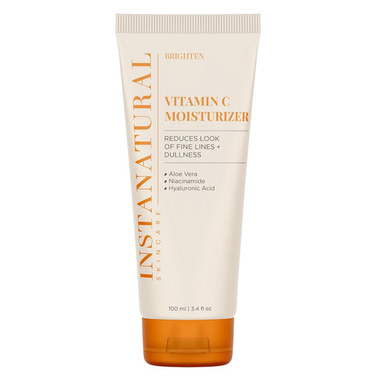InstaNatural Vitamin C Moisturizer Face Cream, Brightens and Reduces the Look of Fine Lines and Wrinkles, Moisturizing Lotion for Dry Skin, with Hyaluronic Acid, 3.4 FL Oz-FemmiqueWomen