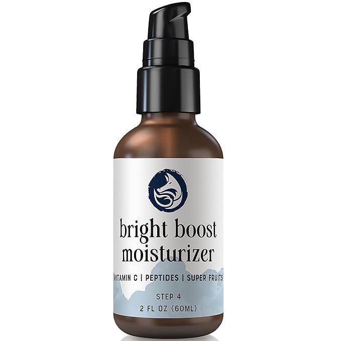 Bright Boost 7 Superfruits Peptide Face Moisturizer with Vitamin C - Gentle Daily Hydrating Luxury Lotion for Radiant Skin - Smooths Fine Lines - Fragrance Free All Skin Types 2oz-FemmiqueWomen