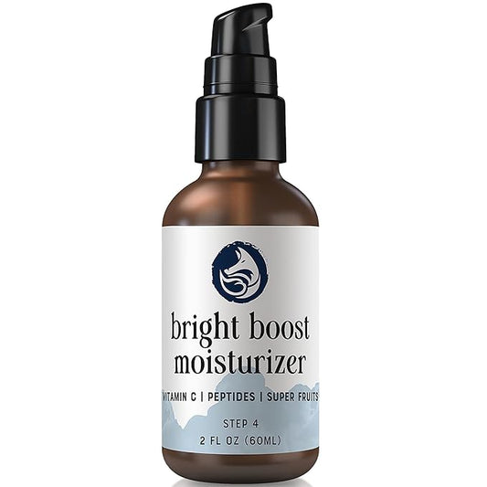 Bright Boost 7 Superfruits Peptide Face Moisturizer with Vitamin C - Gentle Daily Hydrating Luxury Lotion for Radiant Skin - Smooths Fine Lines - Fragrance Free All Skin Types 2oz-FemmiqueWomen
