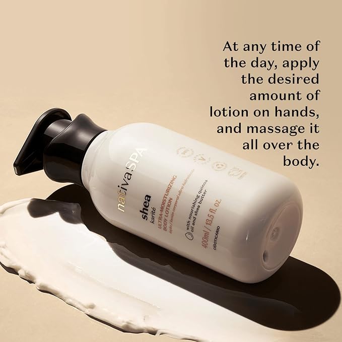Nativa SPA Shea Moisturizing Body Lotion, Fragranced Skin Moisturizer with Purified Quinoa Drops, 13.5 Ounce-FemmiqueWomen