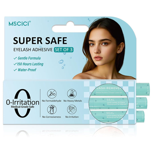 Lash Glue Kit (2 Clear Glue 1 Remover) 150Hours Waterproof Bond & Seal Adhesive for Cluster Strip & Individual Lashes, Hypoallergenic Gentle Formula for Sensitive Eyes, Easy to Remove-FemmiqueWomen