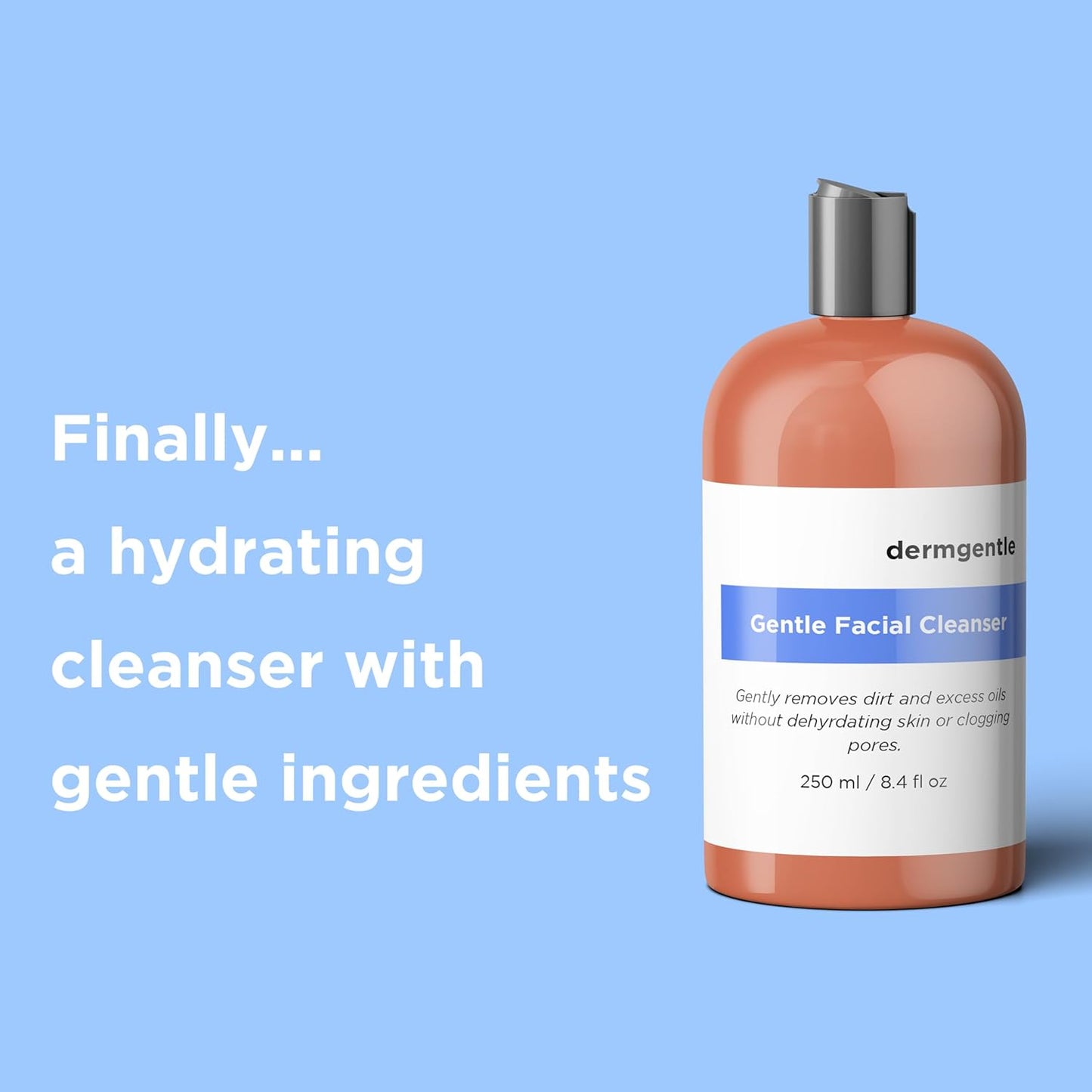 Gentle Facial Cleanser for Sensitive Skin, Hydrating Face Wash for All Skin Types, Gently Cleanses Face Without Over Drying, For All Skin Types, Daily Face Wash, Oil-Free, Soap-Free, 8.4 fl. oz-FemmiqueWomen