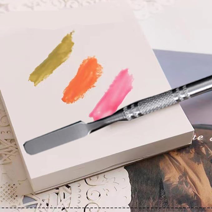 100 Sheets Disposable Nail Polish Palette Paper Nail Art Mixing Palette Papers Portable Waterproof Nail Art Makeup Palette Nail Gel Mixing Tool with Nail Palette Stirring Rod (100pcs)-FemmiqueWomen