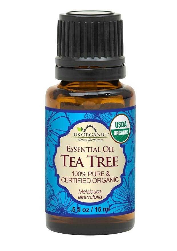 US Organic 100% Pure Tea Tree Essential Oil, Steam Distilled, USDA Certified Organic, for Hair, Skin, Scalp, Foot, Toenails, and More. Sourced from South Africa, Undiluted, Non-GMO (15 ml)-FemmiqueWomen