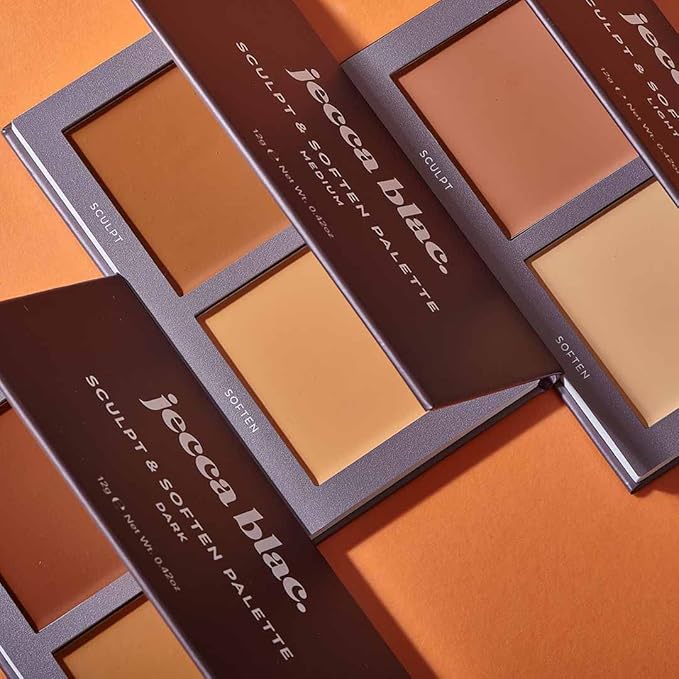 Jecca Blac Sculpt and Soften Contour Palette, Creamy Formula with Natural Finish, Medium Coverage, Gender Neutral and LGBTIQA+ Inclusive Make Up, Medium, 12g-FemmiqueWomen