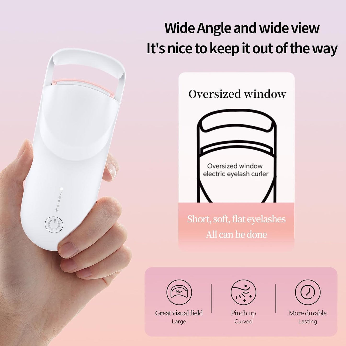 Heated Eyelash Curler with LED Display, Rechargeable Lash Curler with Adjustable Temperature, Auto-Off, Natural & Long-Lasting Curl-FemmiqueWomen