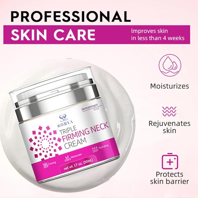 Neck Firming Cream Aging Wrinkles Neck Moisturizer with Retinol, Collagen & Hyaluronic Acid, Hydrating Skincare for All Skin Types for Men & Women-FemmiqueWomen