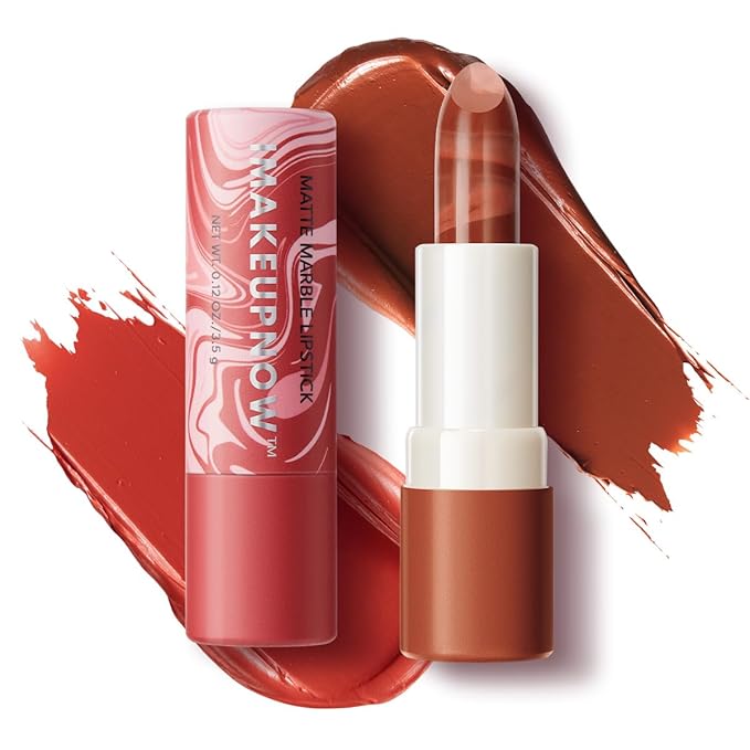 2PCS Marbled Matte Lip Stick Makeup - Velvety Finish | Naked-lip Feel, Full Coverage, D001+D002-FemmiqueWomen