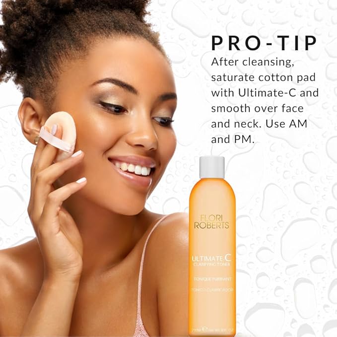 Ultimate-C Clarifying Toner by Flori Roberts, Facial Toner for Women of Color or Deeper Skin Tones, Protects Against Signs of Aging, Refreshing, Hydrating, Calming, Alcohol-Free-FemmiqueWomen