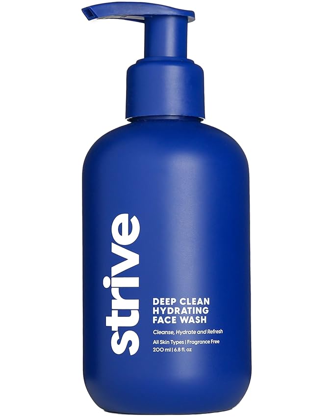 Strive Hydrating Men's Face Wash - Deep Cleans Pores, Exfoliates & Brightens - Refreshing Aloe Vera, Hyaluronic Acid & Niacinamide - Fragrance Free Men's Skincare - 200ml-FemmiqueWomen