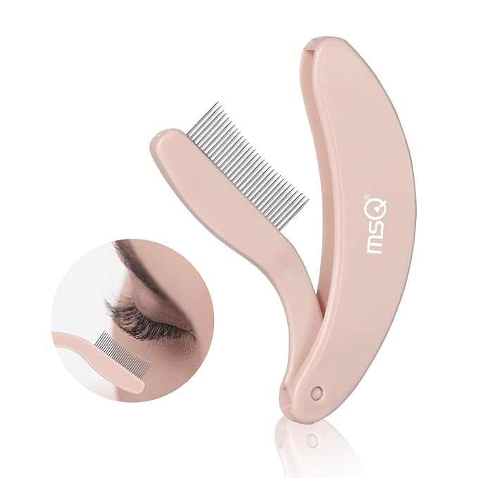 Eyelash Comb MSQ Eyelash Separator Tool Eyelash Comb Separator Folding Eyelash Brush Separator Lash Comb for Eyelash Makeup Brush (khaki)-FemmiqueWomen
