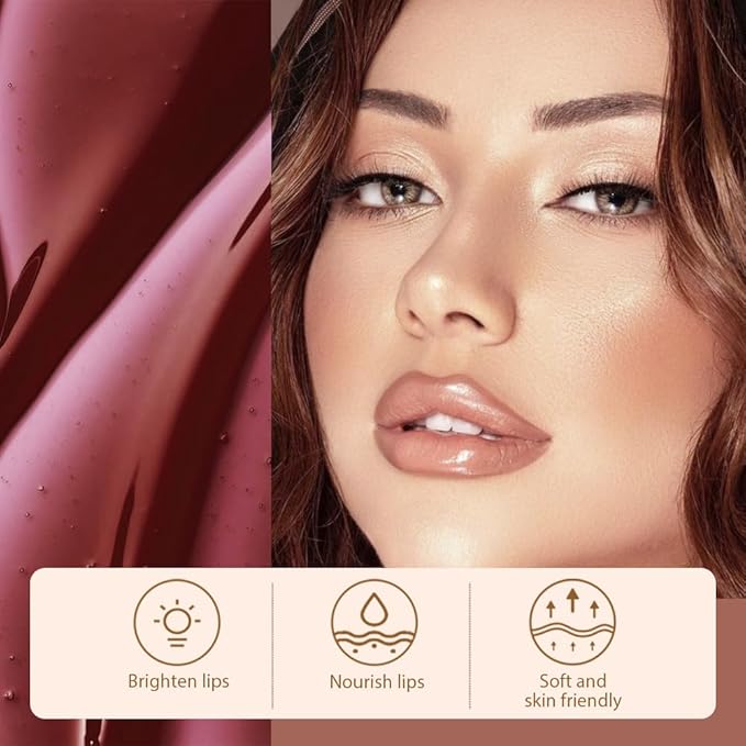 2Pcs Peel Off Matte Liquid Lip Gloss Stain-Lip Liner with Tweezer, Peel Off Lip Stain, Long Lasting & Waterproof Lipstick Tattoo, Transfer-Proof Lip Gloss for All Skin Types (02#+03#, 2Pcs)-FemmiqueWomen