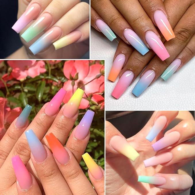 18 Colors Neon Phosphor Solid Pigment Powder Set for Ombre Nails, Fluorescent Nail Pigment Glitter Iridescent Rubbing Dust with Nail Ombre Brush for Gradient Nail Art Manicure DIY Accessories-FemmiqueWomen