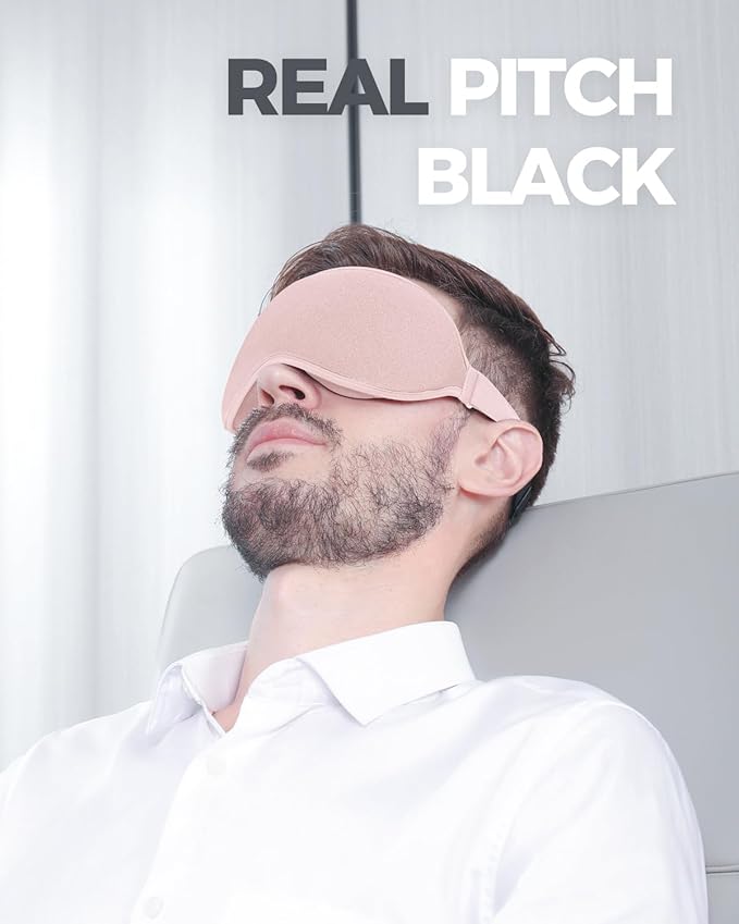 MZOO Luxury Sleep Mask for Back, Side Sleeper, Complete Light Blocking Sleeping Eye Mask Night Blindfold, 3D Zero Pressure & Spacious for Lash Extensions, Breathable Soft Eye Cover Flight Nap Travel-FemmiqueWomen