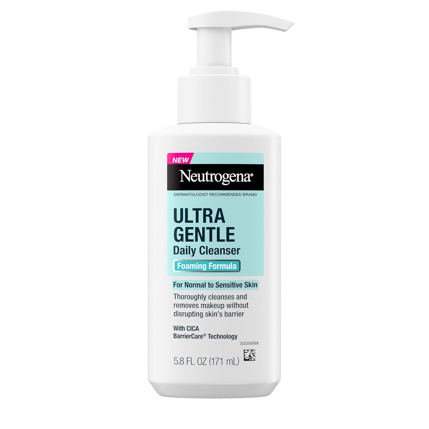 Neutrogena Ultra Gentle Foaming Facial Cleanser, Foaming Face Wash for Sensitive Skin, Gently Cleanses Away Dirt, Oil & Makeup Without Over Drying, Fragrance-Free, 5.8 fl. oz-FemmiqueWomen