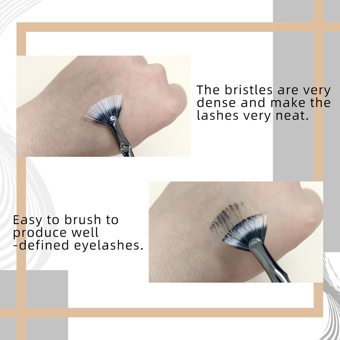 Fan Mascara Brushes, 3Pcs Eyelash Brush, Eyebrow Brush Lash Wand for Lashes, Facial Fan Brush for Eyelash Clumping. (Fan brush)-FemmiqueWomen