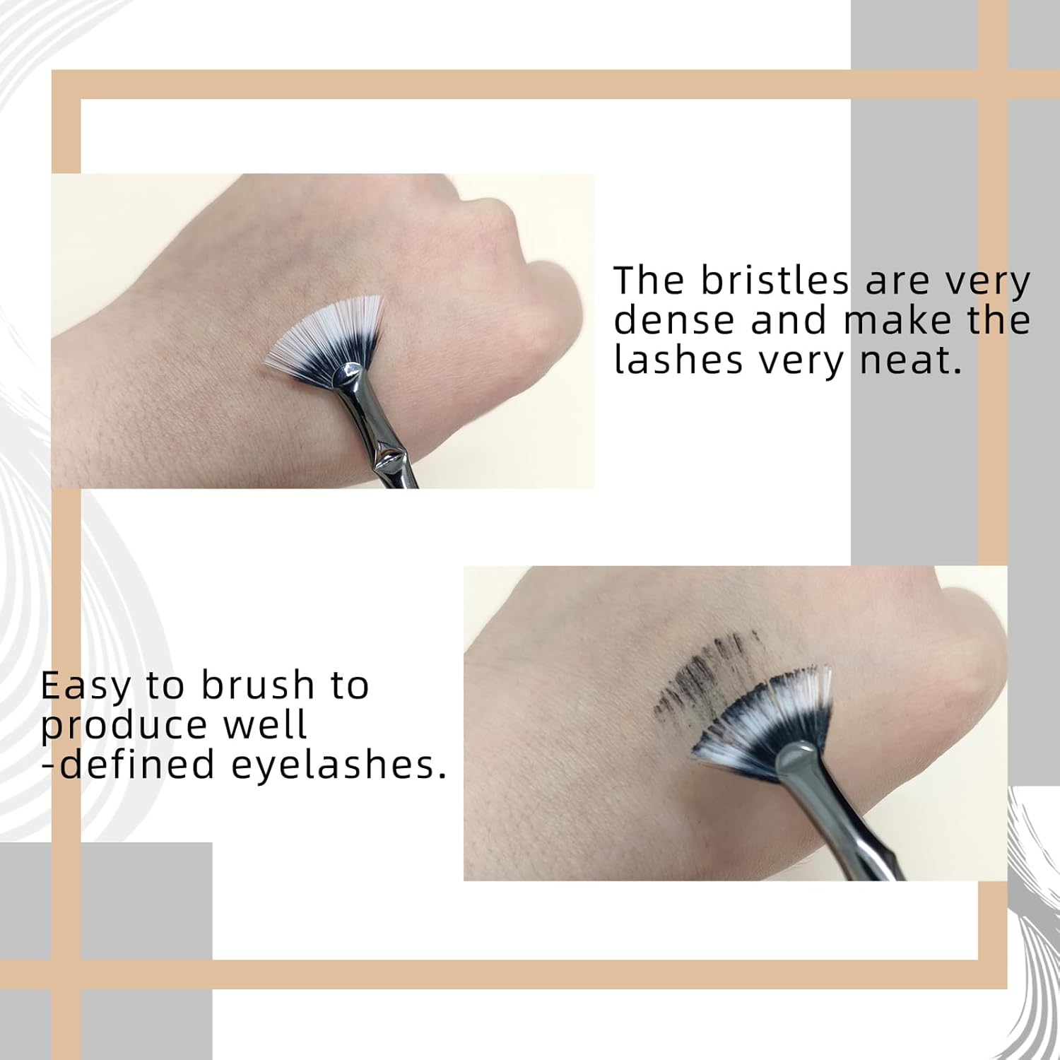 Fan Mascara Brushes, 3Pcs Eyelash Brush, Eyebrow Brush Lash Wand for Lashes, Facial Fan Brush for Eyelash Clumping. (Fan brush)-FemmiqueWomen