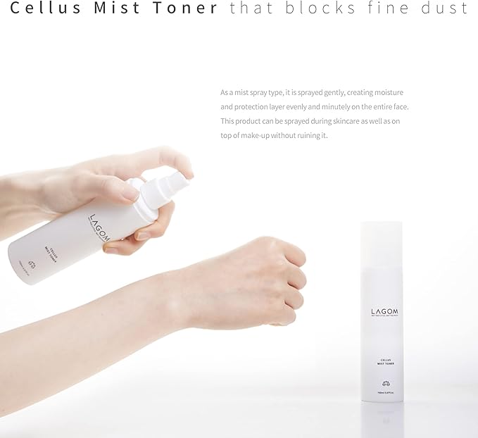 LAGOM Cellus Mist Toner Natural Moisturizing Spray, pH Balance, Subacid, Alcohol-Free, Zero-Irritation, Fragrance-Free, Facial Serum 4.05 Fl Oz-FemmiqueWomen