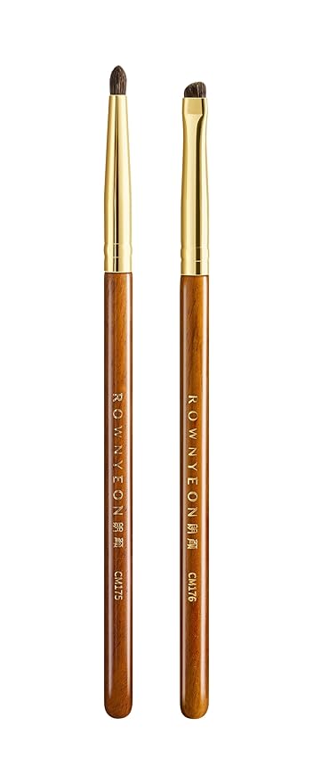 Desert Oak Series Aegyo-Sal Brush Duo - Under-Eye Highlight & Contour Set with Pony Hair, Bubinga Handle (CM175 + CM176)-FemmiqueWomen