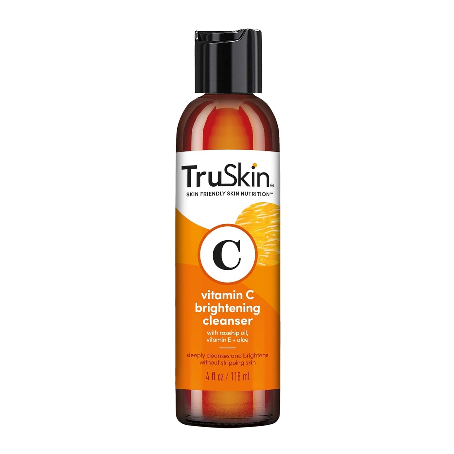 TruSkin Vitamin C Cleanser for Face - Brightening Face Wash with Vitamins C & E, Rosehip Oil, Aloe Vera and MSM - Deep Clean and Refresh for Radiant, Healthy-Looking Skin, 4 fl oz-FemmiqueWomen