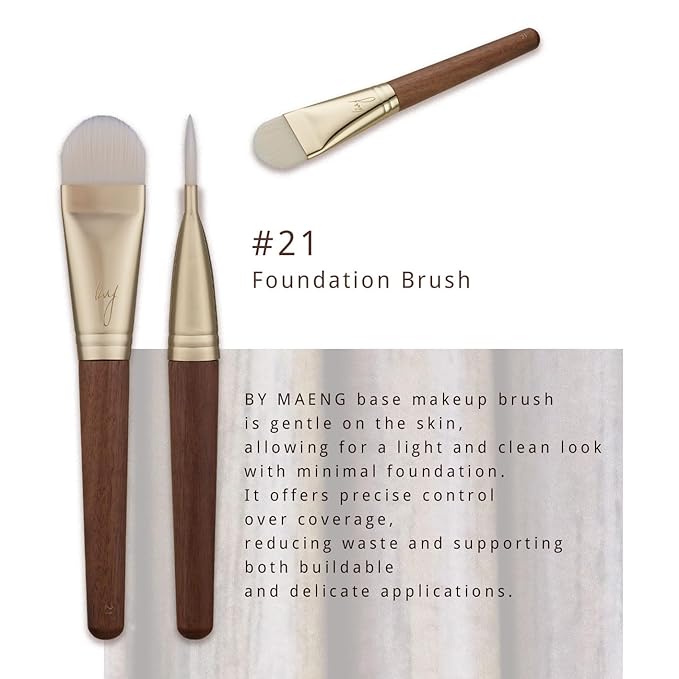 [SOO ADOR] BY MAENG #21 Foundation Brush - Lightweight and Skin-Friendly Tool for Flawless Base Makeup | Created by K-Pop Makeup Artist Maeng | Makeup Brush Base Brush-FemmiqueWomen