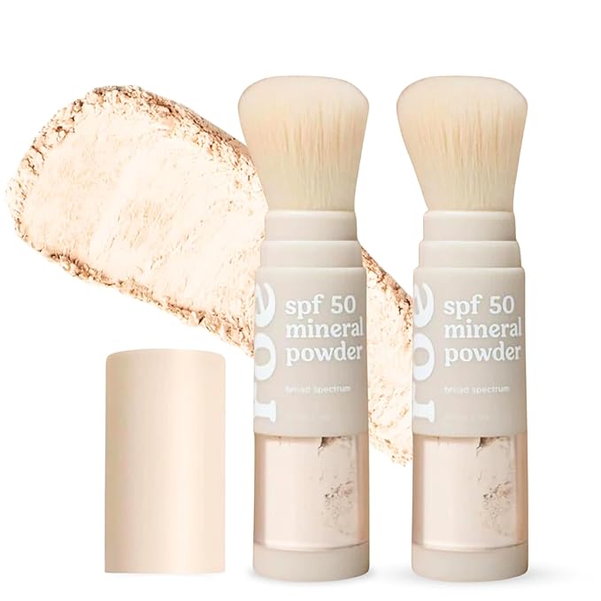 Roe Wellness- Kids SPF 50 Brush On Mineral Sunscreen Powder EWG Certified, Non-Toxic, Reef-Friendly, Easy to Apply for Kids, Babies & Parents (2Pack)-FemmiqueWomen