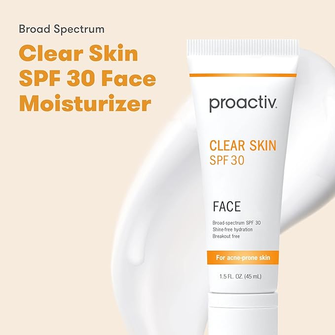 Proactiv Clear Skin Face Sunscreen Moisturizer With SPF 30 - Hydrating SPF Lotion And Sensitive Skin Sunscreen For Oily Skin And Acne-Prone Skin, Oil Free Matte Skincare Sunscreen, 1.5oz-FemmiqueWomen