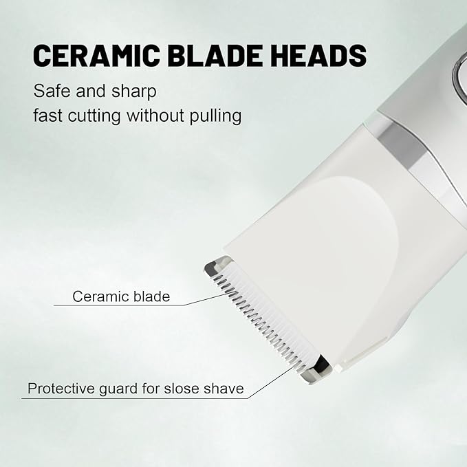 3-in-1 Painless Bikini Trimmer for Women - Electric Pubic Hair Shaver with Ceramic Blade, Wet/Dry USB Razor for Underarm/Leg/Body, Rechargeable Ladies Grooming Kit-FemmiqueWomen