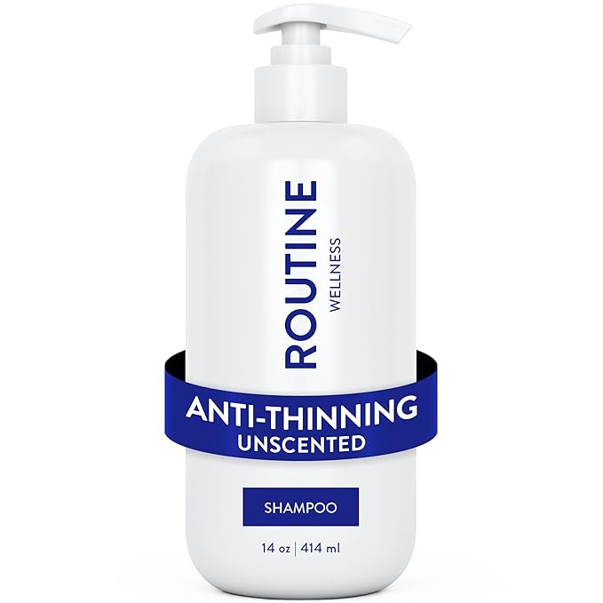 Routine Wellness Anti-Thinning Shampoo for Thinning Hair - Biotin DHT Blocker Women & Men - Color Safe Shampoo for Hair Loss & Healthy Hair - Unscented - 14oz-FemmiqueWomen