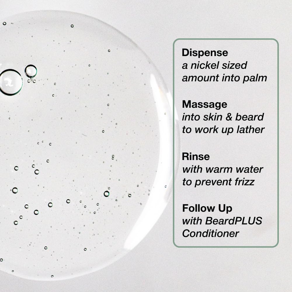 ZEUS BeardPLUS Shampoo for Men, Enhanced Beard Growth & Hair Care Treatment with Biotin & Caffeine to Boost Thickness, Strength, Hydration, and Skin Comfort (Made in USA) 6 oz.-FemmiqueWomen