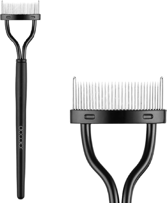 Docolor Eyelash Comb Eyelash Separator Tool Mascara Applicator Eyelash Brush Lash Separator Tool Comb Arc Designed Cosmetic Brushes Tool, with Comb Cover (Black)-FemmiqueWomen