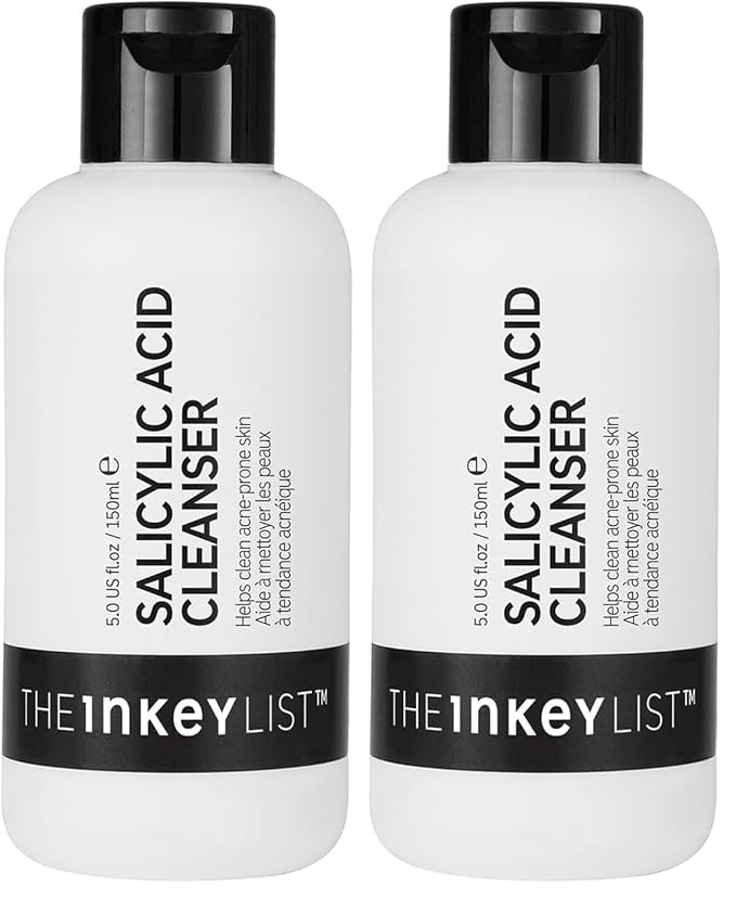 The INKEY List Salicylic Acid Cleanser, Face Wash for Blemishes, Blackheads, Oily Skin and Breakouts, Non-Drying Facial Cleanser Safe for All Skin Types, 5.0 fl oz (Pack of 2)-FemmiqueWomen