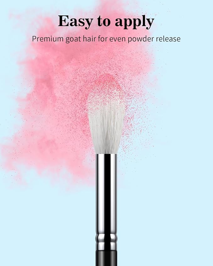 Eyeshadow Brush Fluffy Big Blending Brush Goat Bristles Soft Smugde for Powder Cream Liquid Eyeshadow for Eye Makeup Black (E838)-FemmiqueWomen