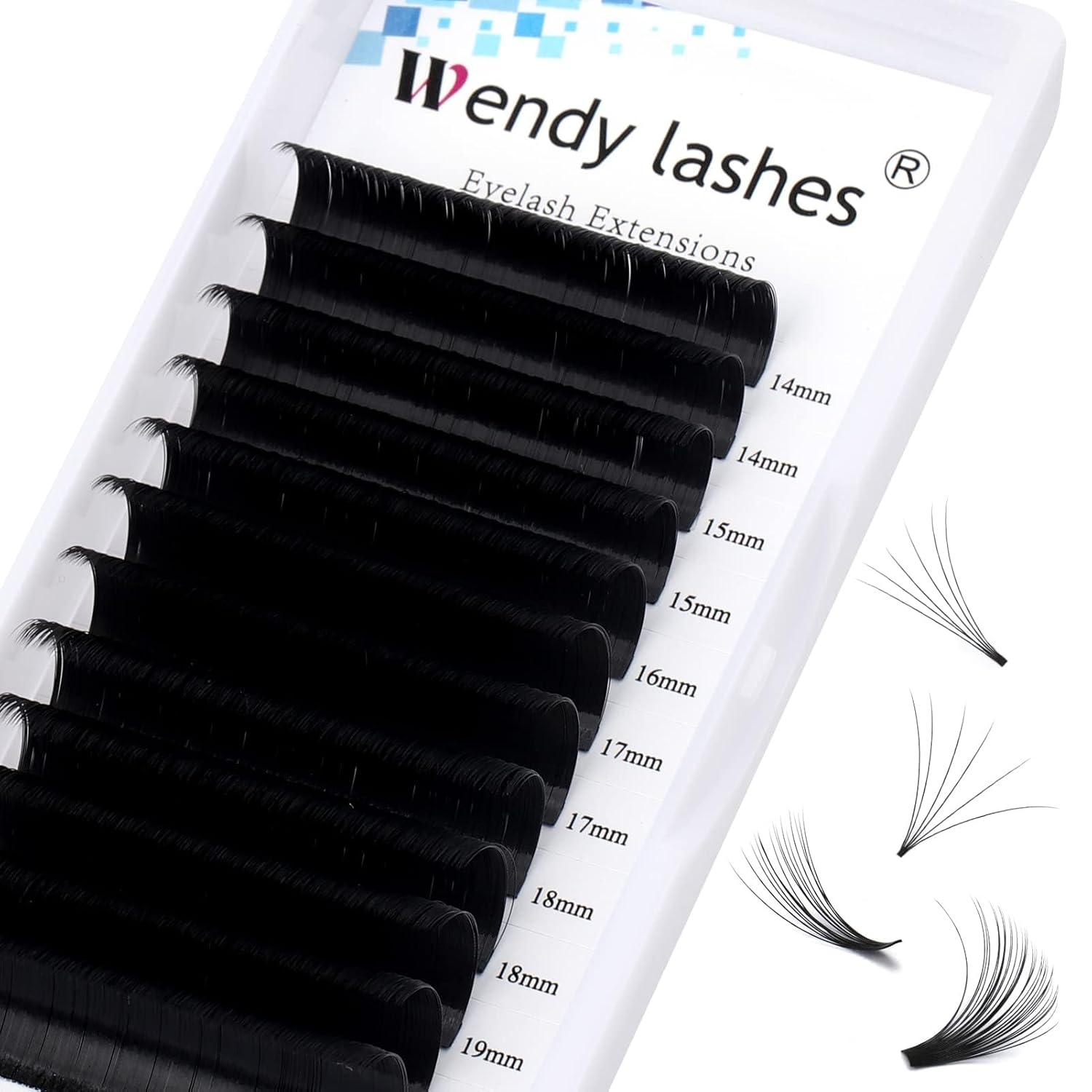 Easy Fan Volume for Lash Artists: Wendy, Handmade Fans for Eyelash Extensions, Self Fanning, Blooming, C-KH, Black, C-0.05-14-20-FemmiqueWomen