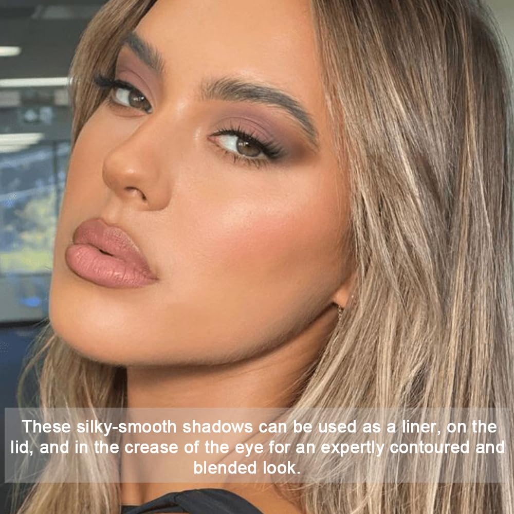 10 Color Matte Eyeshadow Palette | 10 Soft-Focus Matte Shades in Grey-Brown & Neutral Taupe | Silky Powder Blends Like Cream | Natural-Looking Nude Makeup for Mature Skin | Day to Night Wear-FemmiqueWomen